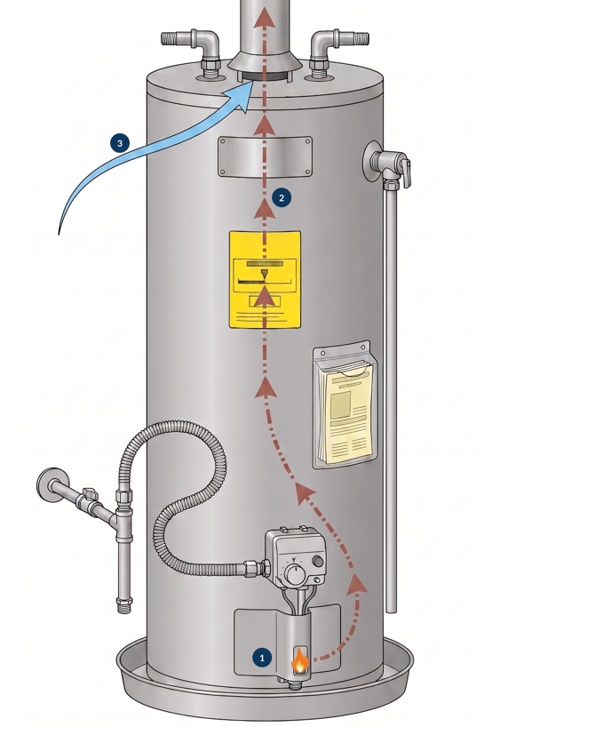Gas Atmospheric Vent — Normal Airflow