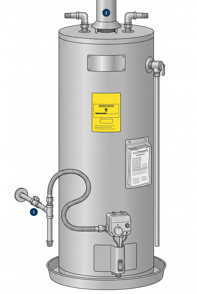 Gas Storage Water Heater — Atmospheric Vent