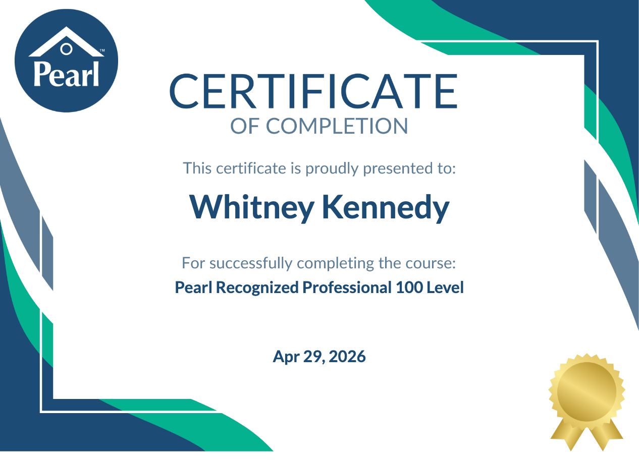 Pearl Recognized Professional 100 Level Certificate